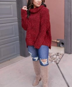 Ave Shops Popcorn And A Movie Sweater - Cozy Tomato Red Cardigan for Women 21 Ave Shops Popcorn And A Movie Sweater In Tomato Clothing