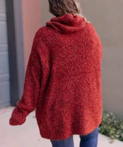 Ave Shops Popcorn And A Movie Sweater - Cozy Tomato Red Cardigan for Women 18 Ave Shops Popcorn And A Movie Sweater In Tomato Clothing