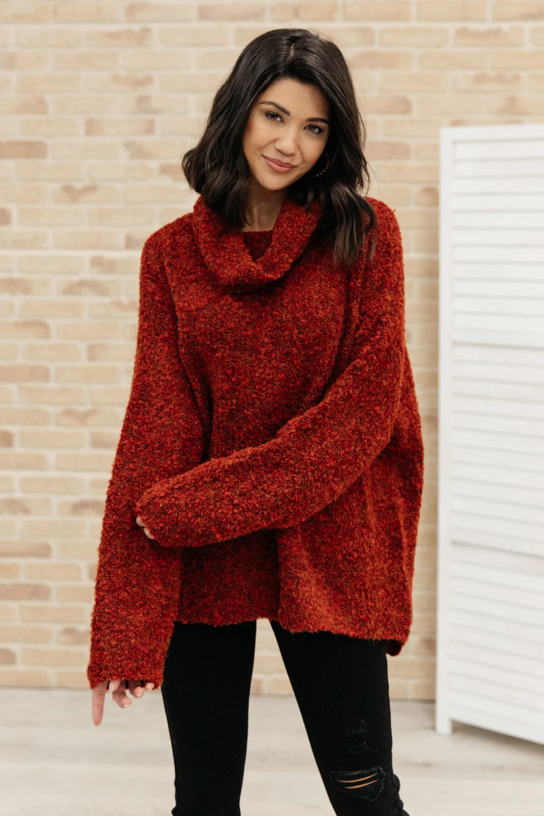 Ave Shops Popcorn And A Movie Sweater - Cozy Tomato Red Cardigan for Women 5 Ave Shops Popcorn And A Movie Sweater In Tomato Clothing