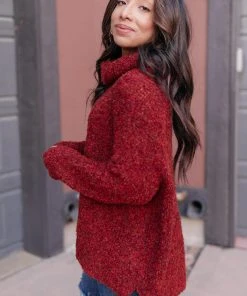 Ave Shops Popcorn And A Movie Sweater - Cozy Tomato Red Cardigan for Women 16 Ave Shops Popcorn And A Movie Sweater In Tomato Clothing