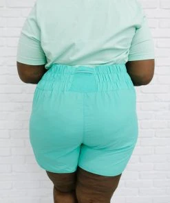 Ave Shops Potential Energy Shorts In Mint Bottoms & Jeans
