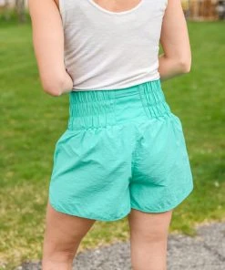 Ave Shops Potential Energy Shorts In Mint Bottoms & Jeans