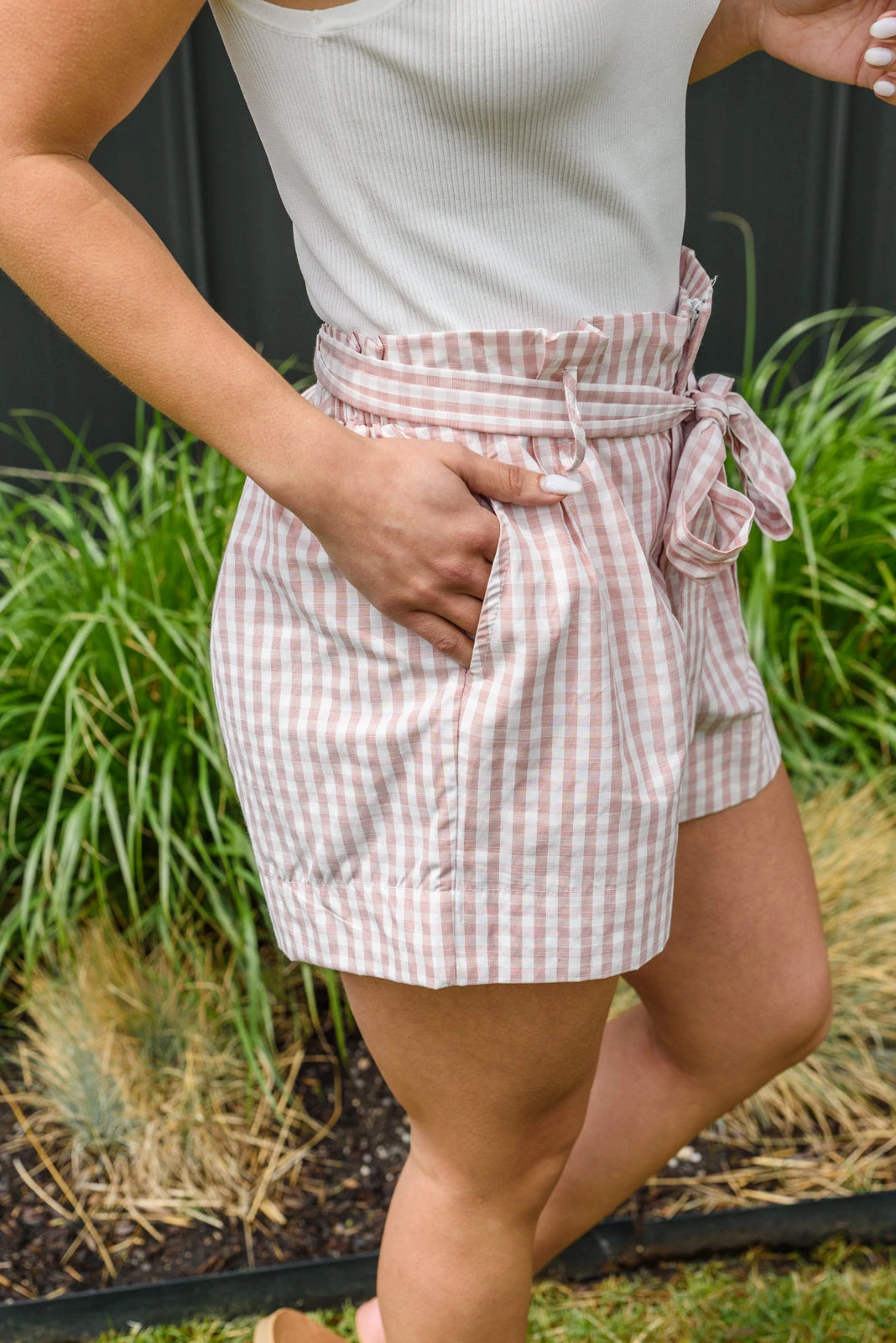 Ave Shops Prim & Pretty Gingham Tie Shorts - New Arrivals | Stylish & Comfortable Bottoms 7 Ave Shops Prim & Pretty Gingham Tie Shorts New Arrivals