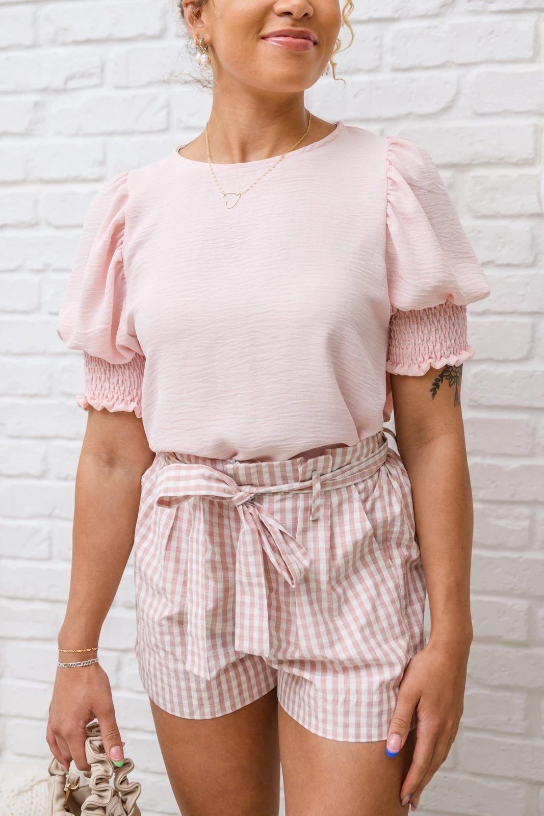 Ave Shops Prim & Pretty Gingham Tie Shorts - New Arrivals | Stylish & Comfortable Bottoms 3 Ave Shops Prim & Pretty Gingham Tie Shorts New Arrivals