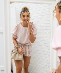 Ave Shops Prim & Pretty Gingham Tie Shorts - New Arrivals | Stylish & Comfortable Bottoms 25 Ave Shops Prim & Pretty Gingham Tie Shorts New Arrivals