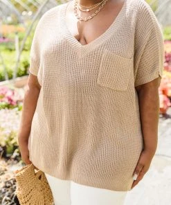 Ave Shops New Arrivals Pure Bliss Knit Top In Taupe