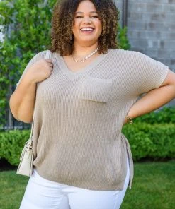 Ave Shops New Arrivals Pure Bliss Knit Top In Taupe