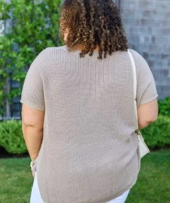 Ave Shops New Arrivals Pure Bliss Knit Top In Taupe