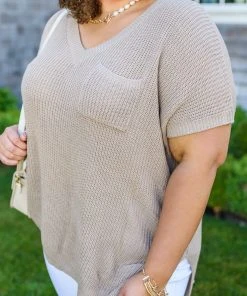 Ave Shops New Arrivals Pure Bliss Knit Top In Taupe