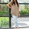 Ave Shops New Arrivals Pure Bliss Knit Top In Taupe - Soft Short Sleeve Tops for Women 1 Ave Shops New Arrivals Pure Bliss Knit Top In Taupe