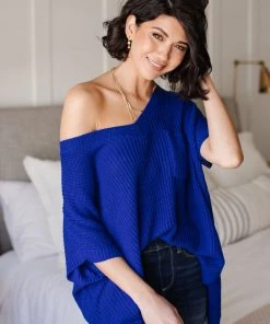 Ave Shops Pure Bliss Knit Top In Royal Clothing