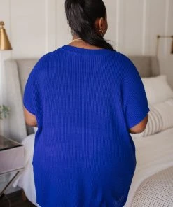 Ave Shops Pure Bliss Knit Top In Royal Clothing