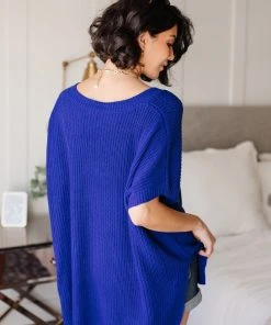 Ave Shops Pure Bliss Knit Top In Royal Clothing