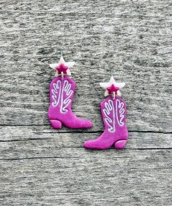 Ember Moon >> MEGA SALE << Purple Boot Clay Earrings