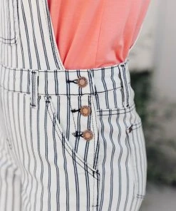 Ave Shops Railroad Stripe Overalls Bottoms & Jeans