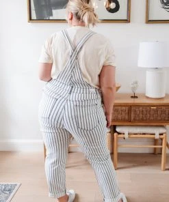 Ave Shops Railroad Stripe Overalls Bottoms & Jeans