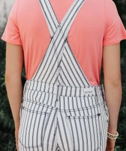 Ave Shops Railroad Stripe Overalls Bottoms & Jeans