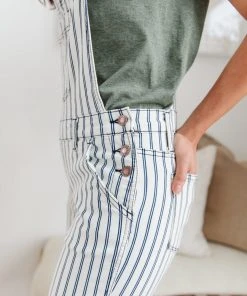 Ave Shops Railroad Stripe Overalls Bottoms & Jeans