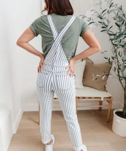Ave Shops Railroad Stripe Overalls Bottoms & Jeans