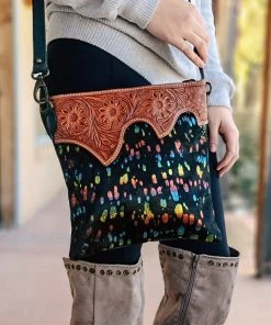 American Darling Rainbow Cowhide Conceal Carry Crossbody Handbag Handbags & Wallets
