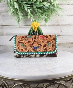 Myra Handbags & Wallets Ready To Blossom Cowhide Wallet