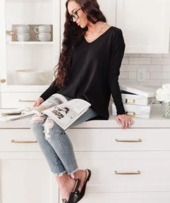 Ave Shops Clothing Red Carpet Tunic Top In Black