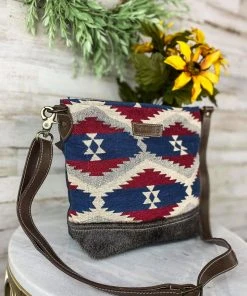 Sixtease Handbags & Wallets Red & Blue Aztec Hobo Crossbody