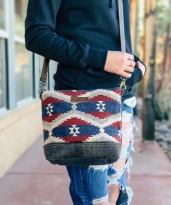 Sixtease Handbags & Wallets Red & Blue Aztec Hobo Crossbody