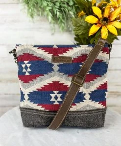 Sixtease Handbags & Wallets Red & Blue Aztec Hobo Crossbody