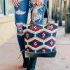 Sixtease Handbags & Wallets Red & Blue Aztec Tote/Handbag