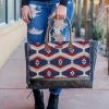 Sixtease Red & Blue Aztec Weekender Bag Handbags & Wallets