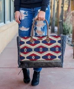 Sixtease Red & Blue Aztec Weekender Bag Handbags & Wallets