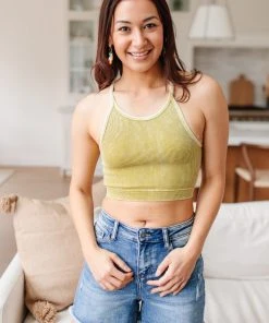 Ave Shops Short Sleeve Tops Rendezvous Crop Tank In Mustard