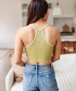 Ave Shops Short Sleeve Tops Rendezvous Crop Tank In Mustard