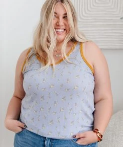 Ave Shops Roka Tank In Blue Clothing