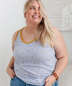 Ave Shops Roka Tank In Blue Clothing