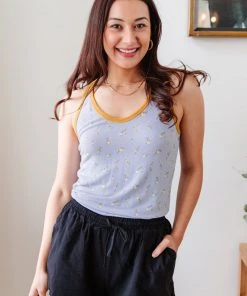 Ave Shops Roka Tank In Blue Clothing