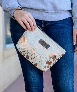 Sixtease >> MEGA SALE << Rose Gold Cowhide Wristlet/Clutch
