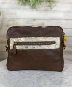 Sixtease Handbags & Wallets Rose Gold Splatter Cowhide Crossbody Handbag