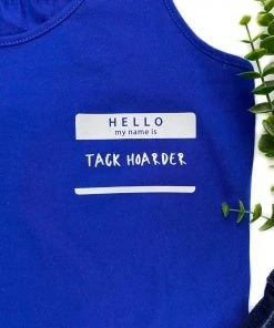 The Cinchy Cowgirl Royal Blue Hello Tack Hoarder Tank Top