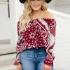 Ave Shops Runaway Top In Burgundy