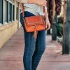 Jen & Co Rust Studded Crossbody Handbag