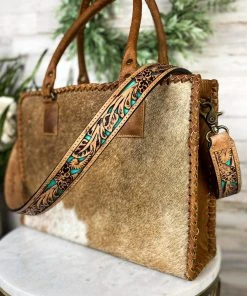 American Darling Rustic Teal & Floral Purse Strap Handbags & Wallets