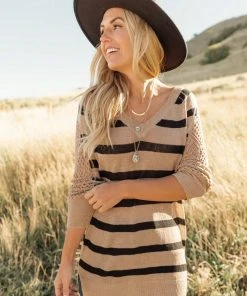 Ave Shops Safe And Sound Striped Top Long Sleeve Tops