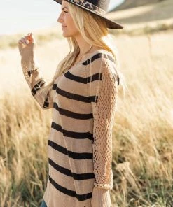 Ave Shops Safe And Sound Striped Top Long Sleeve Tops