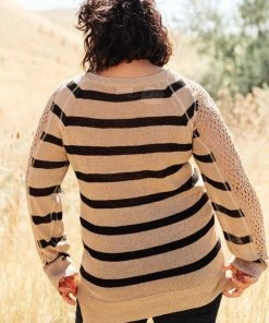 Ave Shops Safe And Sound Striped Top Long Sleeve Tops