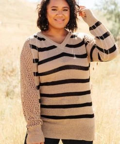 Ave Shops Safe And Sound Striped Top Long Sleeve Tops