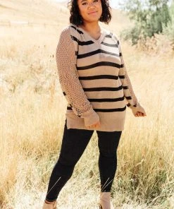 Ave Shops Safe And Sound Striped Top Long Sleeve Tops