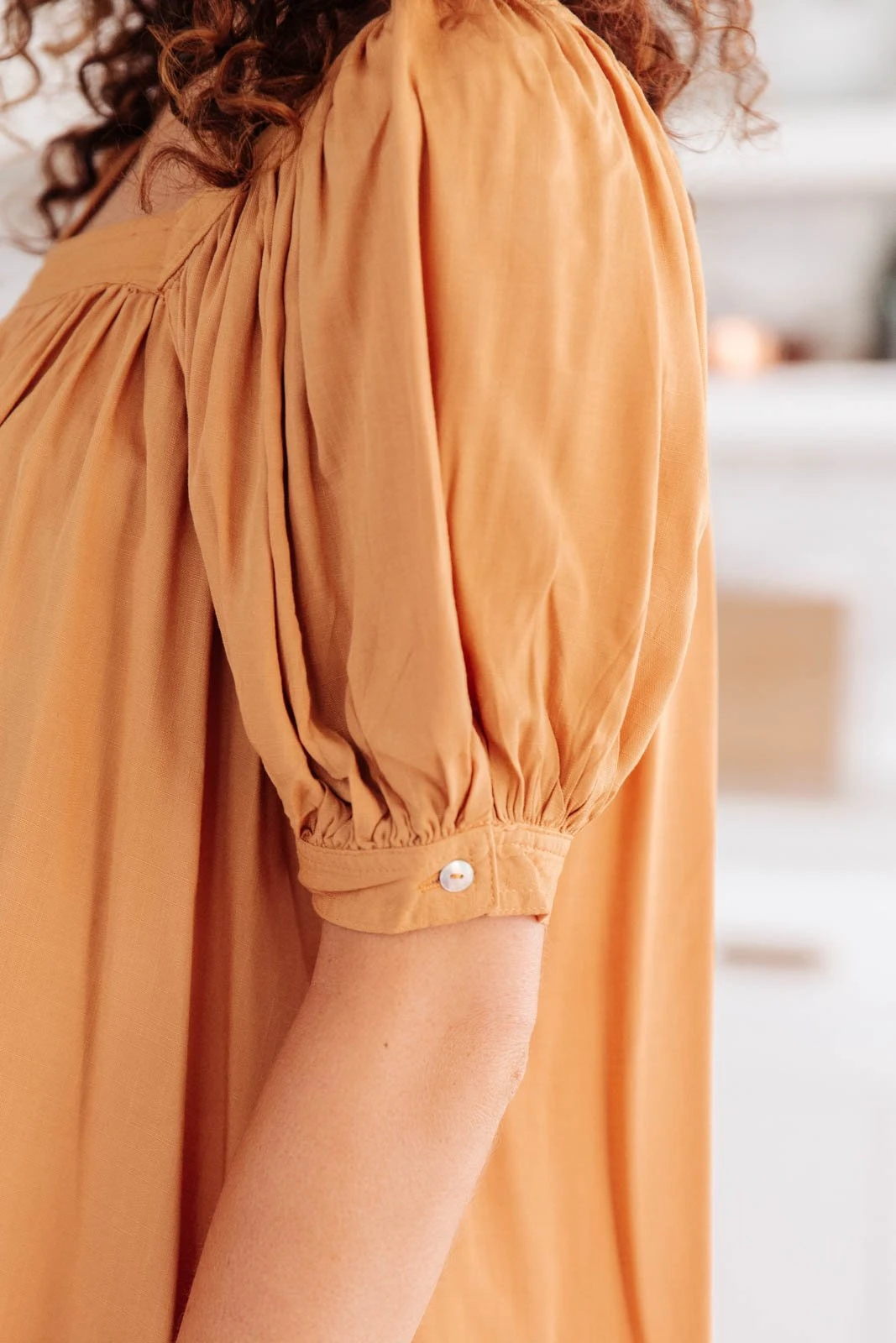 Ave Shops Saffron Square Neck Gathered Blouse | Stylish Short Sleeve Top for Women 6 Ave Shops Clothing Saffron Square Neck Gathered Blouse