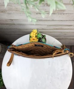 American Darling Santa Fe Blue Aztec Wristlet/Clutch Handbags & Wallets